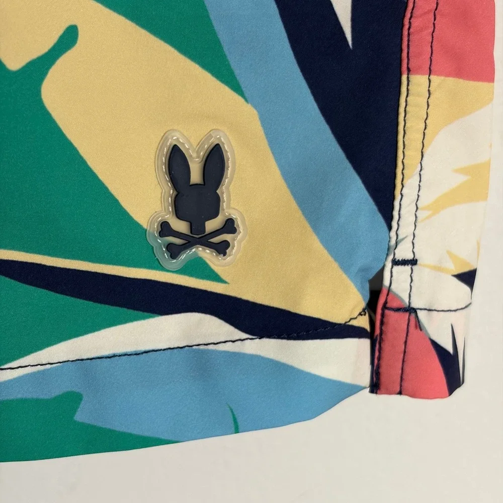 Psycho Bunny Boys Swim Trunks Size 14-16 L Large Multicolor Graphic Board Shorts